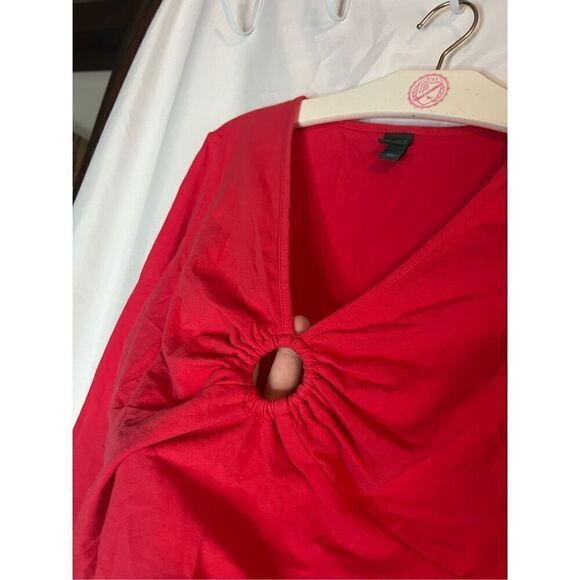 Wild Fable Red Long Sleeve Cropped Top Woman’s Size Medium - Picture 4 of 7